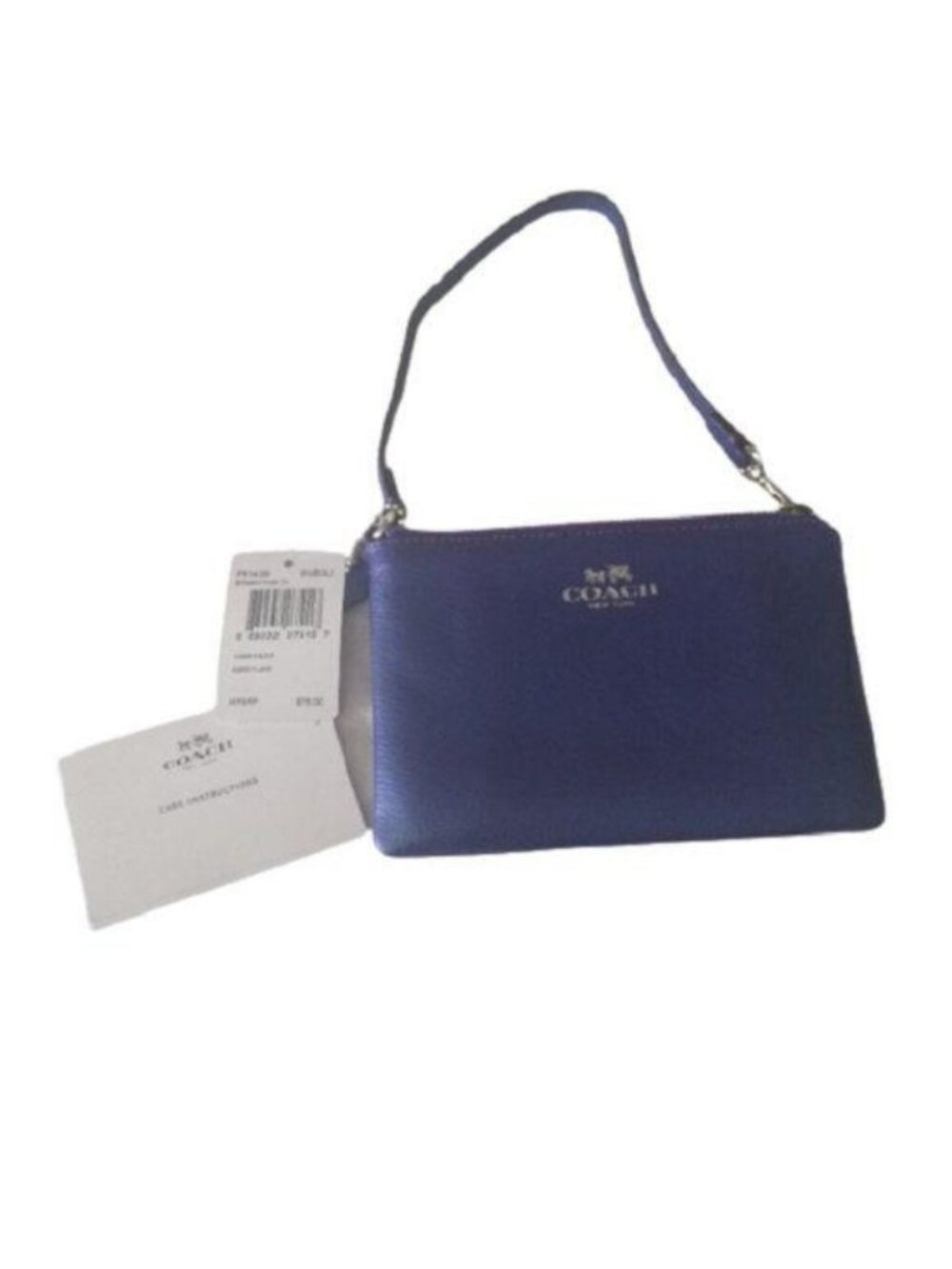 Coach F53429 SV/Metallic Purple Iris Corner Zip Wristlet